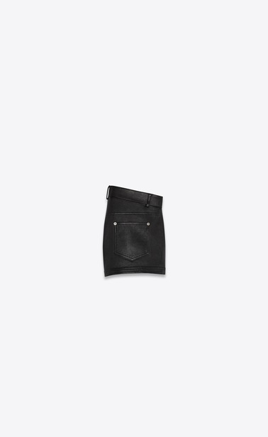 High-waist patch pocket shorts in lambskin